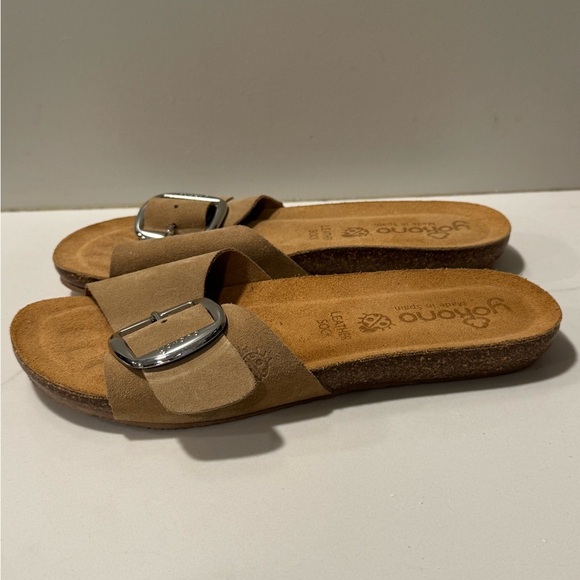 Yokono Tan Suede Buckle Sandals - Picture 2 of 9